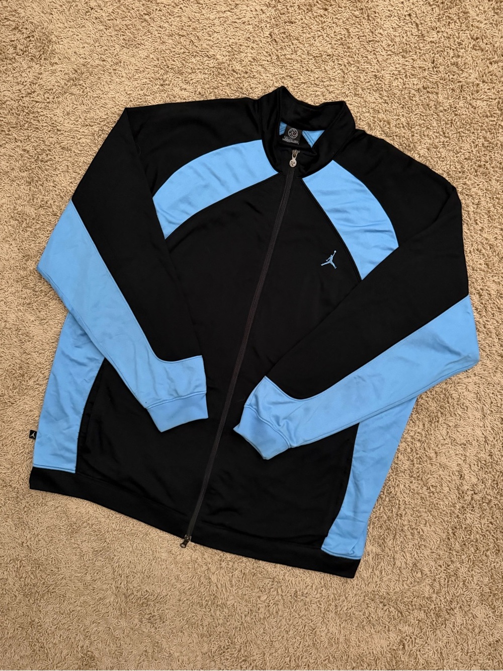 VTG Air Jordan Jacket Mens 3XL UNC Black Blue Full Zip Jumpman Logo Track Retro - Picture 2 of 5